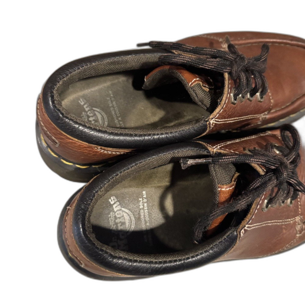 Dr. Martens Moc Toe Oxford 8A25 Brown Leather AirWair Chunky Lace Up Y2K Mens 10 - Picture 7 of 9